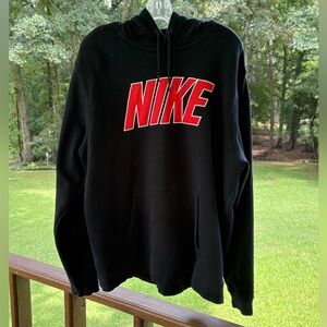 Nike Hoodie Men’s Black with Red Logo Sz XXL